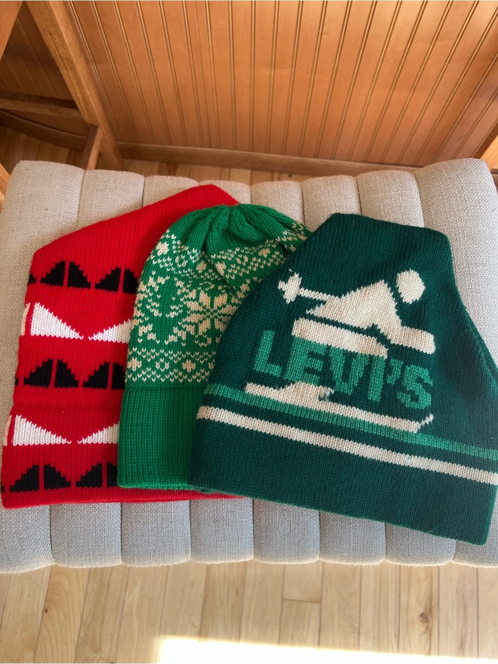 Vintage Levi's and Knit Beanie Hat Bundle